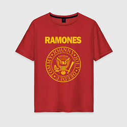 Футболка оверсайз женская Ramones, цвет: красный