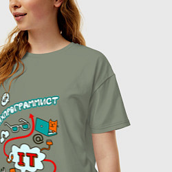 Футболка оверсайз женская Я ж программист, цвет: авокадо — фото 2