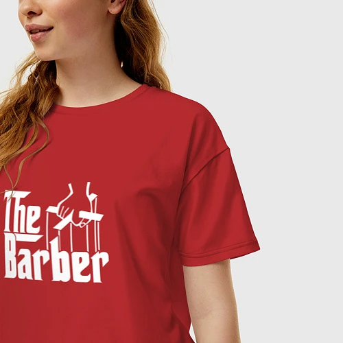 Женская футболка оверсайз The Barber Godfather / Красный – фото 3