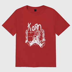 Футболка оверсайз женская Korn, цвет: красный