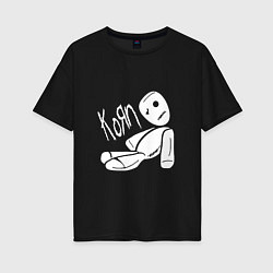 Футболка оверсайз женская Korn Toy, цвет: черный