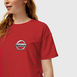 Футболка оверсайз женская Nissan Style, цвет: красный — фото 2