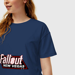 Футболка оверсайз женская Fallout: New Vegas, цвет: тёмно-синий — фото 2