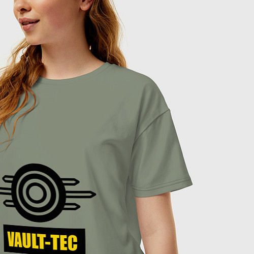 Женская футболка оверсайз Vault-tec / Авокадо – фото 3