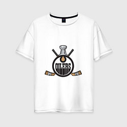 Футболка оверсайз женская Edmonton Oilers Hockey, цвет: белый