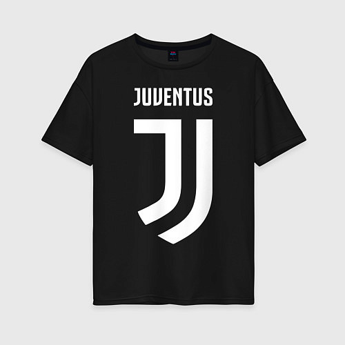 Женская футболка оверсайз FC Juventus / Черный – фото 1