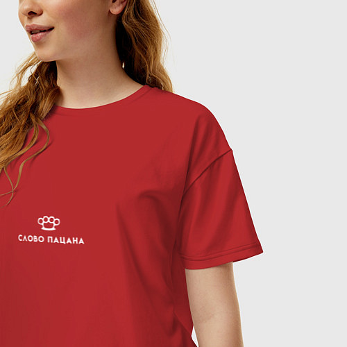Женская футболка оверсайз Слово пацана / Красный – фото 3