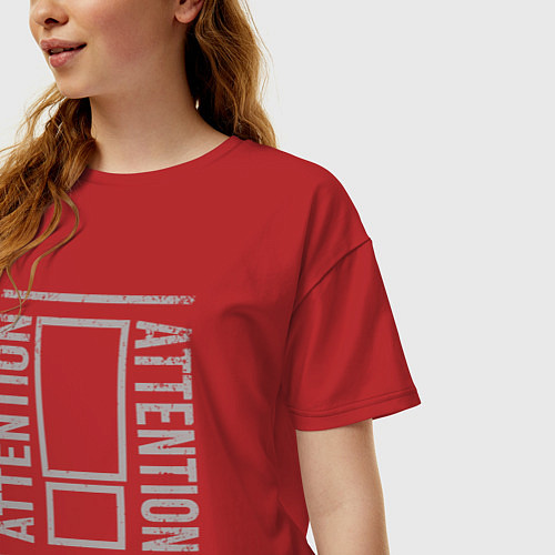 Женская футболка оверсайз Attention Shinedown / Красный – фото 3