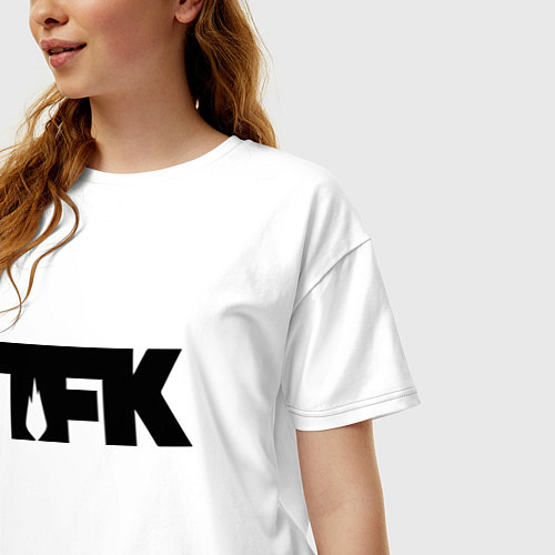 Женская футболка оверсайз TFK: Black Logo / Белый – фото 3