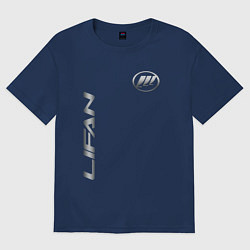 Футболка оверсайз женская Lifan с лого, цвет: тёмно-синий