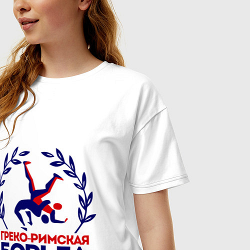 Женская футболка оверсайз Греко-римская борьба / Белый – фото 3
