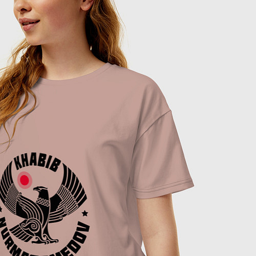 Женская футболка оверсайз Khabib: Dagestan Eagle / Пыльно-розовый – фото 3