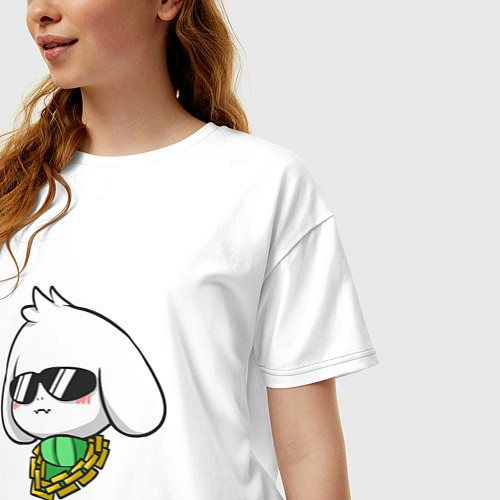 Женская футболка оверсайз Undertale: Asriel SWAG / Белый – фото 3