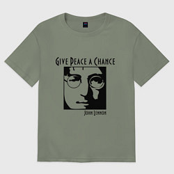 Футболка оверсайз женская Give Peace a Chance, цвет: авокадо