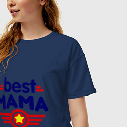 Футболка оверсайз женская Best mama logo, цвет: тёмно-синий — фото 2