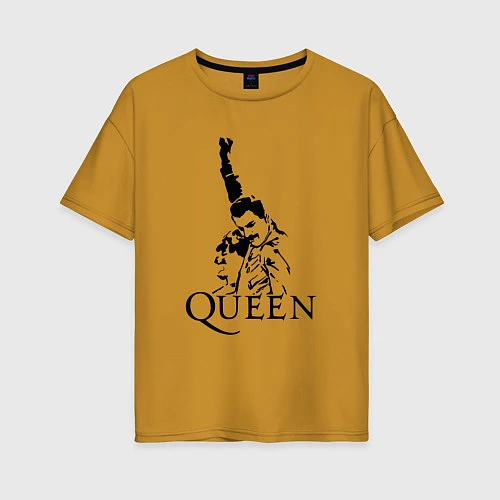 Женская футболка оверсайз Queen: Rock You / Горчичный – фото 1
