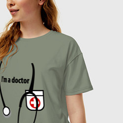 Футболка оверсайз женская I m doctor, цвет: авокадо — фото 2