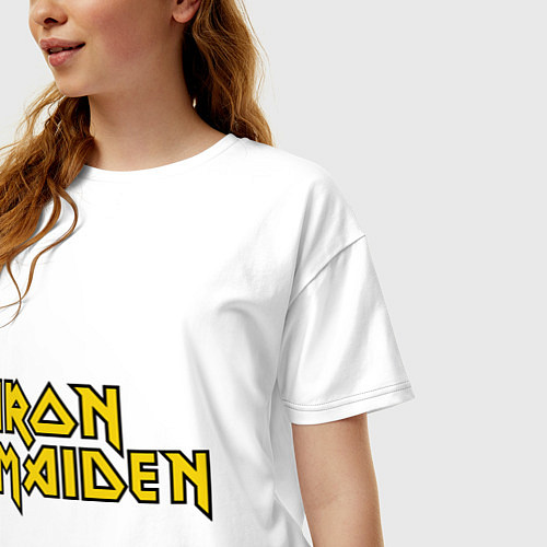 Женская футболка оверсайз Iron Maiden / Белый – фото 3