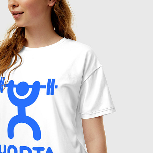 Женская футболка оверсайз Yopta Sport / Белый – фото 3