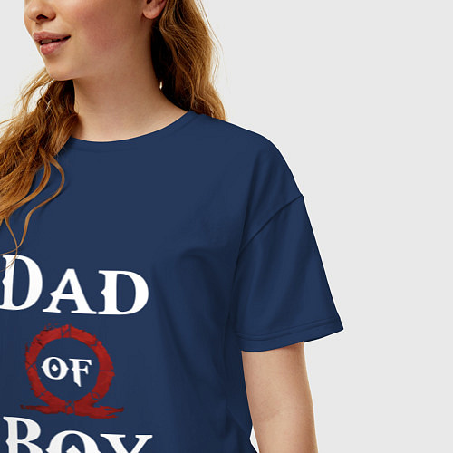 Женская футболка оверсайз Dad of Boy / Тёмно-синий – фото 3