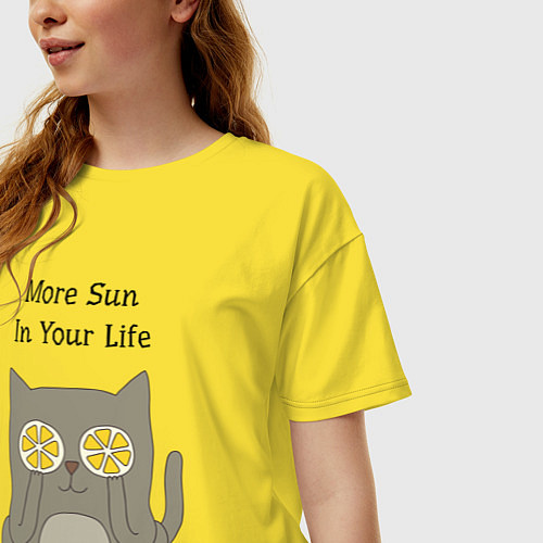 Женская футболка оверсайз More Sun In Your Life / Желтый – фото 3