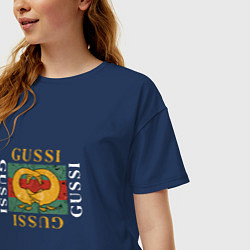Футболка оверсайз женская GUSSI Love, цвет: тёмно-синий — фото 2