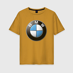 Футболка оверсайз женская BMW, цвет: горчичный