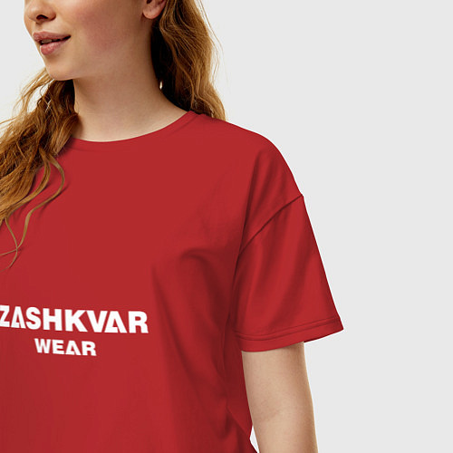 Женская футболка оверсайз ZASHKVAR WEAR / Красный – фото 3