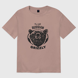 Футболка оверсайз женская Russian Grizzly, цвет: пыльно-розовый