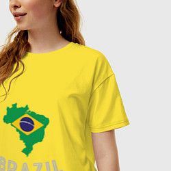 Футболка оверсайз женская Brazil Country, цвет: желтый — фото 2