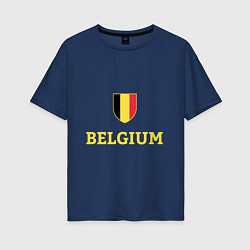 Футболка оверсайз женская Belgium, цвет: тёмно-синий