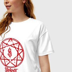 Футболка оверсайз женская Slipknot Penragram, цвет: белый — фото 2