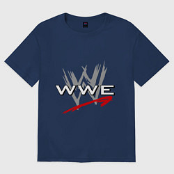 Футболка оверсайз женская WWE Fight, цвет: тёмно-синий