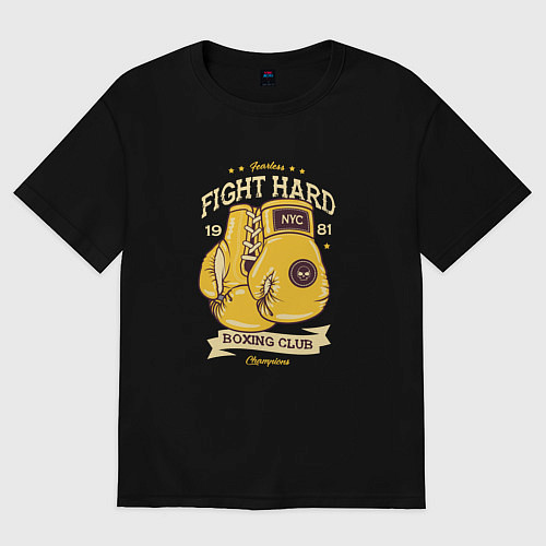 Женская футболка оверсайз Fight Hard 1901 / Черный – фото 1