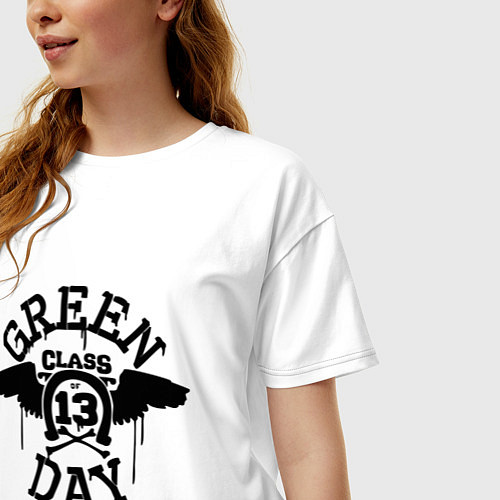 Женская футболка оверсайз Green Day: Class of 13 / Белый – фото 3