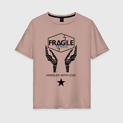 Футболка оверсайз женская Fragile Express, цвет: пыльно-розовый