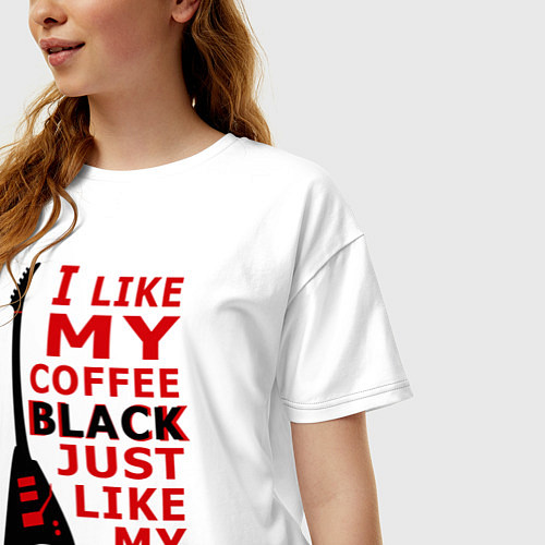 Женская футболка оверсайз Mindless Self Indulgence - Coffee black / Белый – фото 3