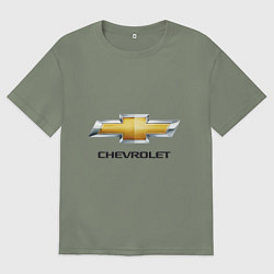 Футболка оверсайз женская Chevrolet логотип, цвет: авокадо