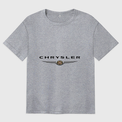 Женская футболка оверсайз Chrysler logo / Меланж – фото 1