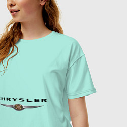 Футболка оверсайз женская Chrysler logo цвета мятный — фото 2