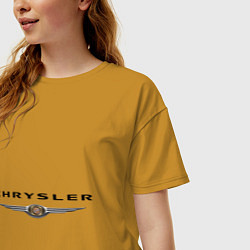 Футболка оверсайз женская Chrysler logo, цвет: горчичный — фото 2