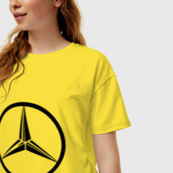 Футболка оверсайз женская Mercedes-Benz logo, цвет: желтый — фото 2