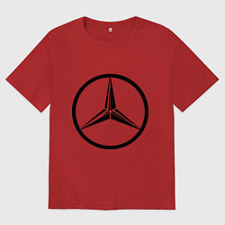 Футболка оверсайз женская Mercedes-Benz logo, цвет: красный