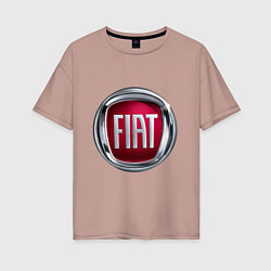 Футболка оверсайз женская FIAT logo, цвет: пыльно-розовый