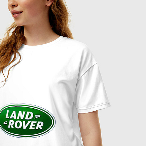 Женская футболка оверсайз Logo Land Rover / Белый – фото 3
