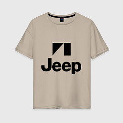 Футболка оверсайз женская Jeep logo, цвет: миндальный
