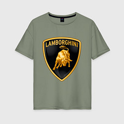 Футболка оверсайз женская Lamborghini logo, цвет: авокадо