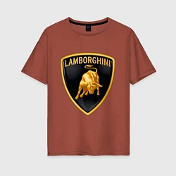 Футболка оверсайз женская Lamborghini logo, цвет: кирпичный