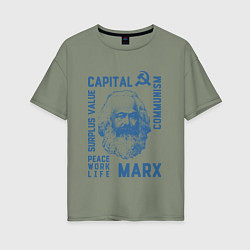 Футболка оверсайз женская Marx: Capital, цвет: авокадо