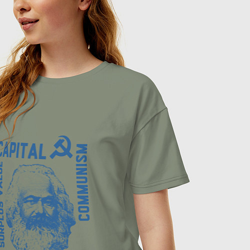 Женская футболка оверсайз Marx: Capital / Авокадо – фото 3